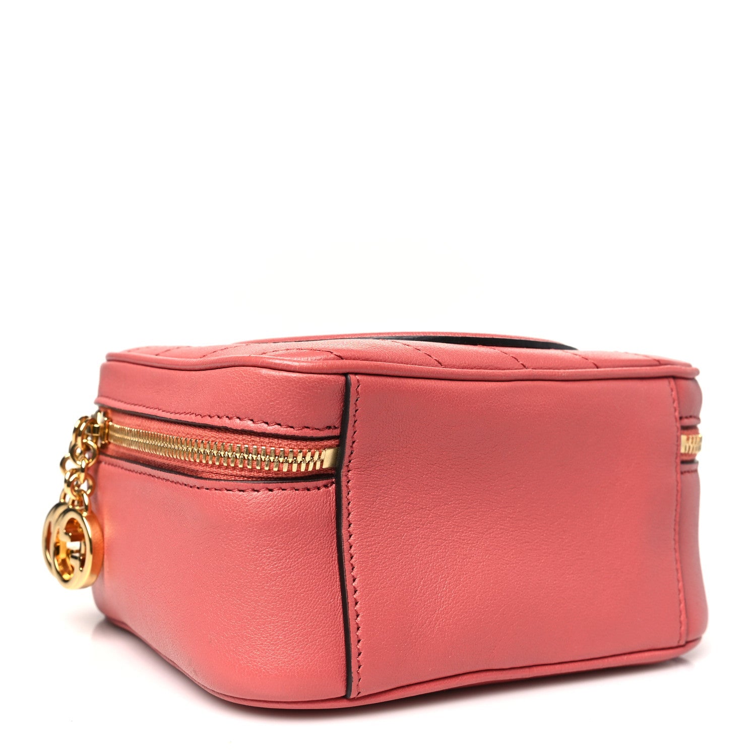 Sakai Be Green Calfskin Diagonal Stitched Blondie Top Handle Bag Pink