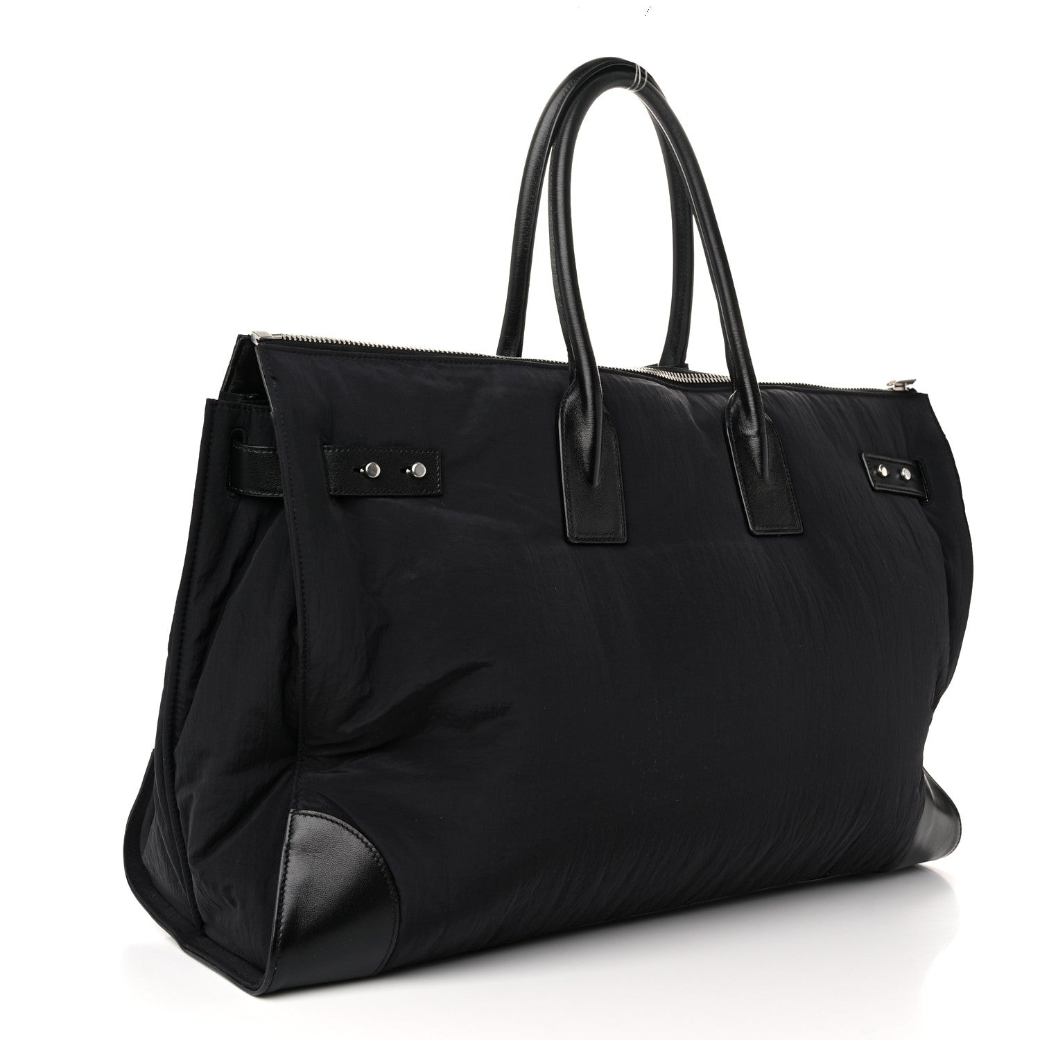 Nylon Calfskin 48H Sac De Jour Duffle Black