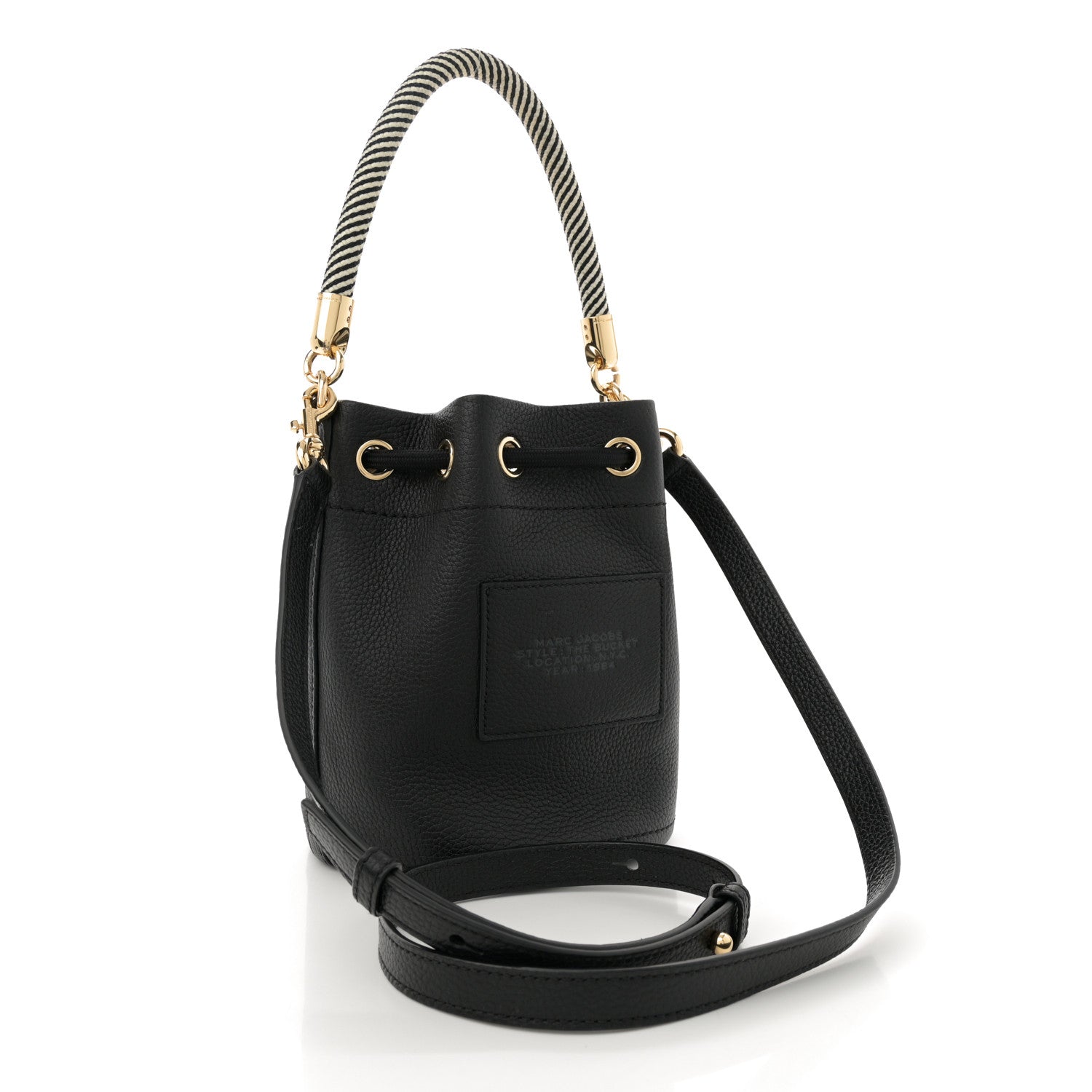 Grained Calfskin Mini The Bucket Bag Black