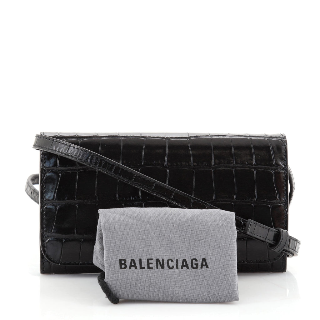 Touch B. Crossbody Bag Crocodile Embossed Leather Mini