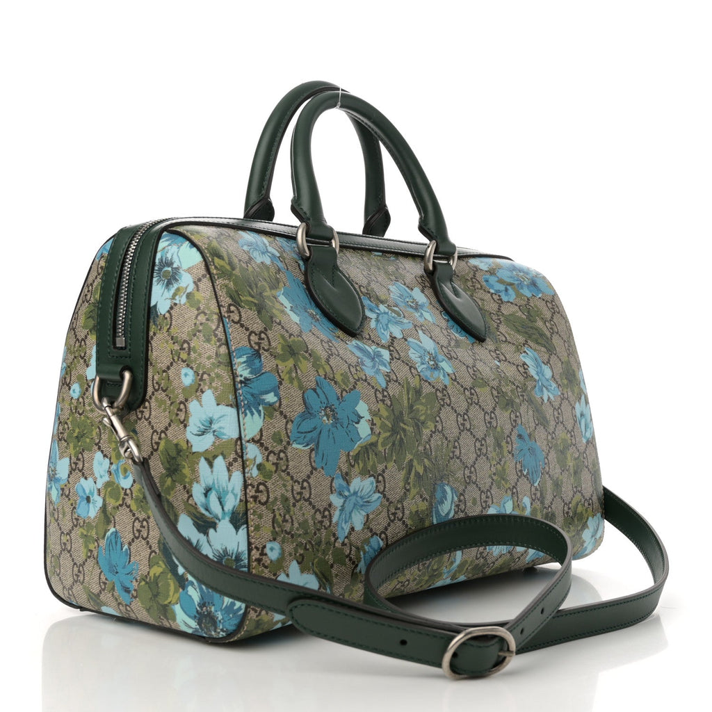 GG Supreme Monogram Bloom Butterfly Embroidered Medium Boston Green