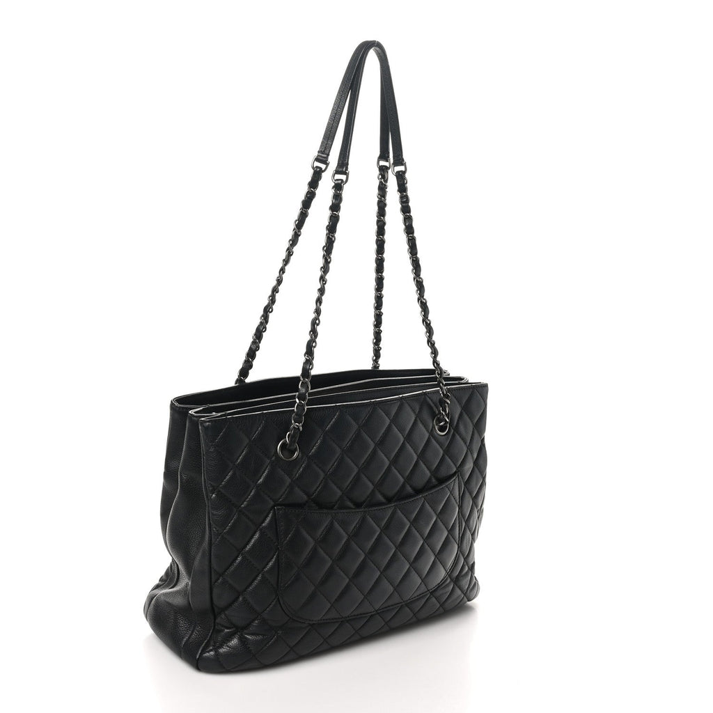 Caviar Quilted Urban Companion Shopping Tote Black