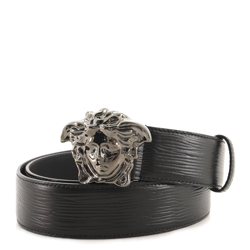 Medusa Buckle Belt Leather Wide 90