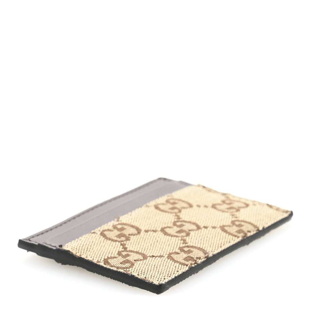 GG Monogram Calfskin  Holder Beige Ebony Cuir