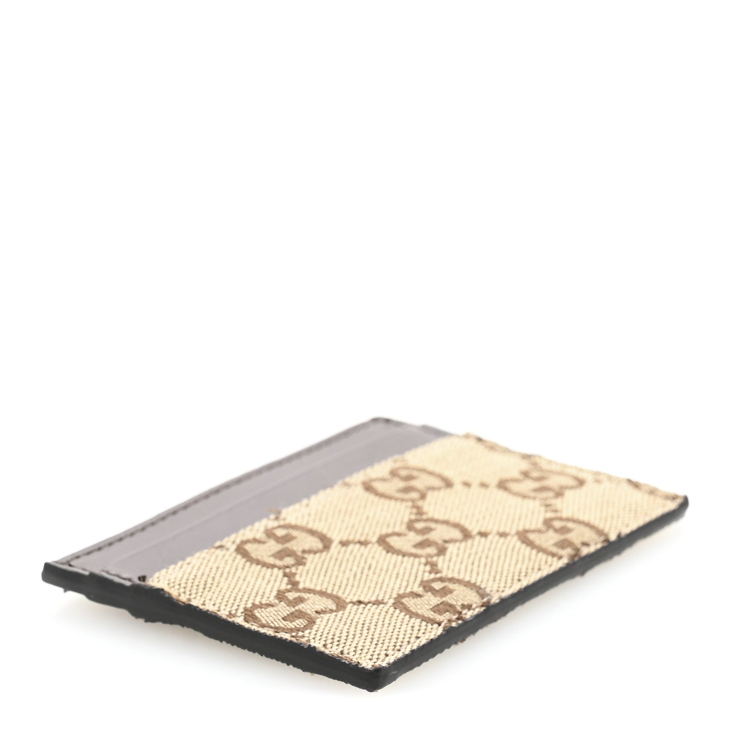 GG Monogram Calfskin  Holder Beige Ebony Cuir