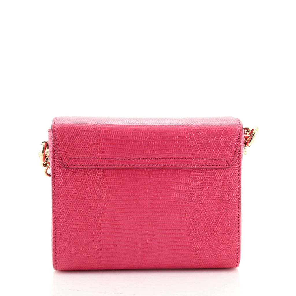 Millennials Shoulder Bag Embellished Lizard Embossed Leather Mini