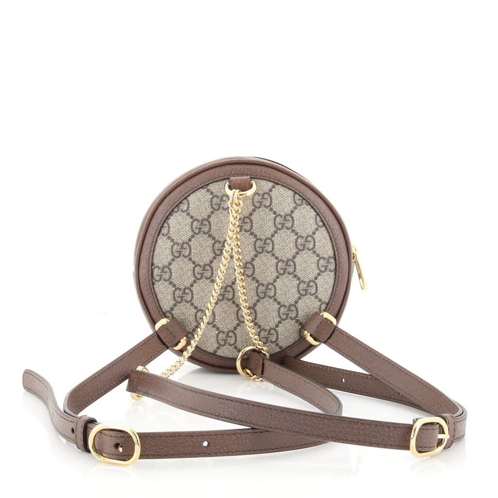 Ophidia Round Backpack GG Coated Canvas Mini