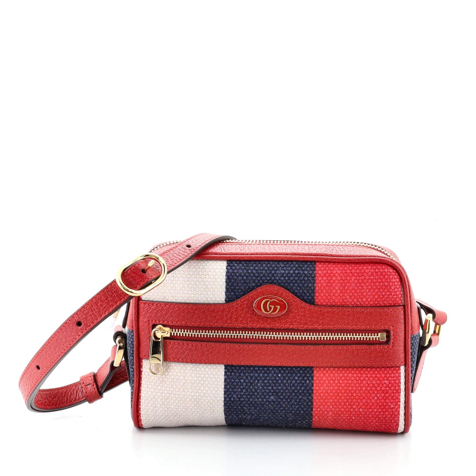 Ophidia Shoulder Bag Striped Canvas Mini
