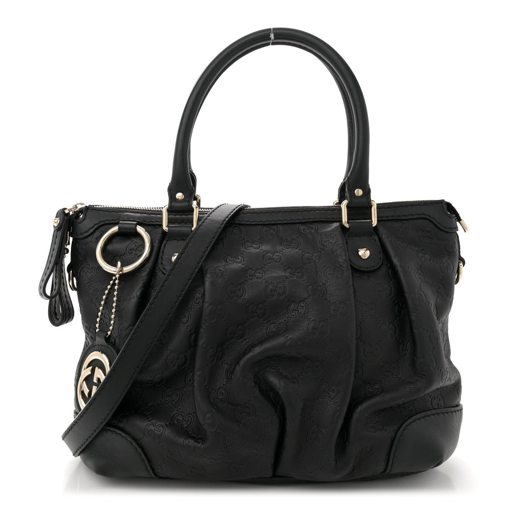 Guccissima Medium Sukey Top Handle Tote Black