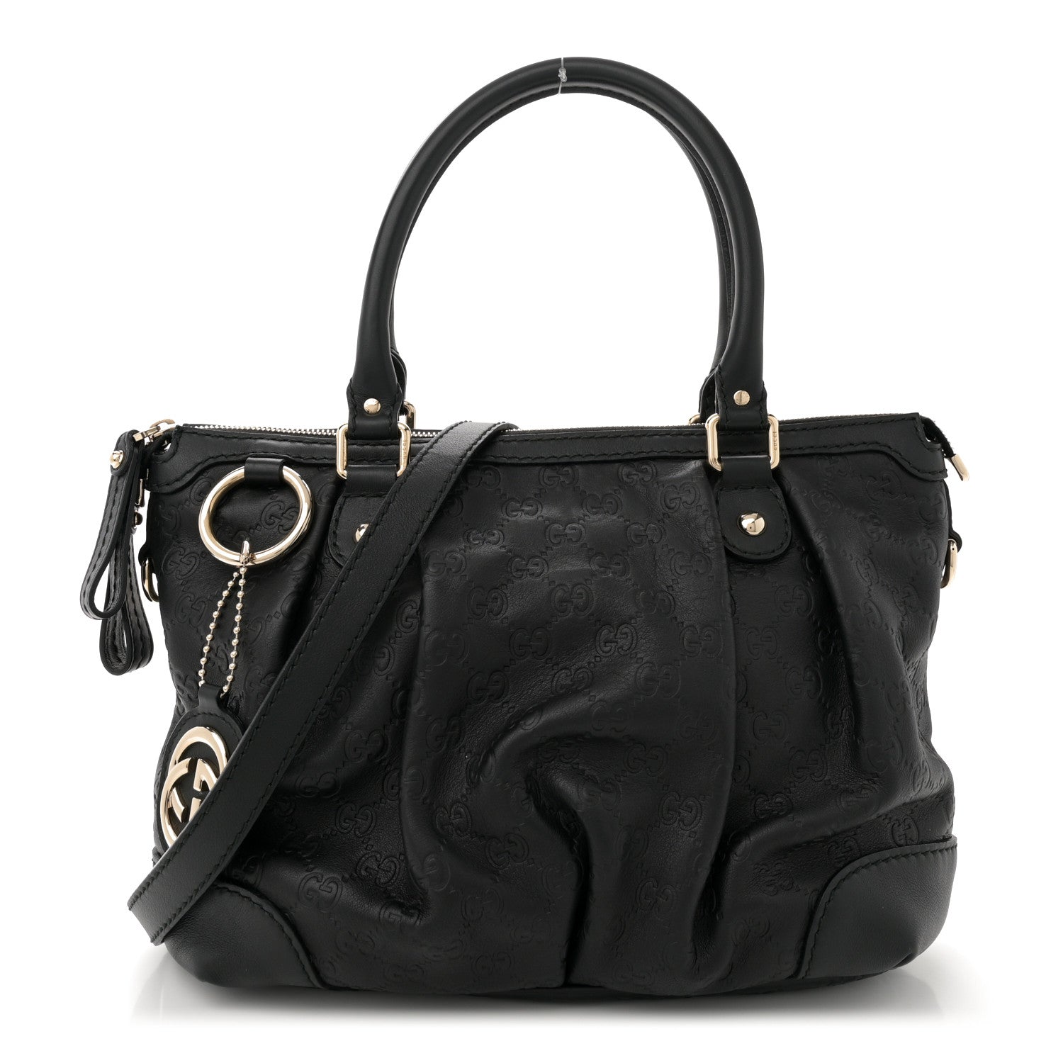 Guccissima Medium Sukey Top Handle Tote Black