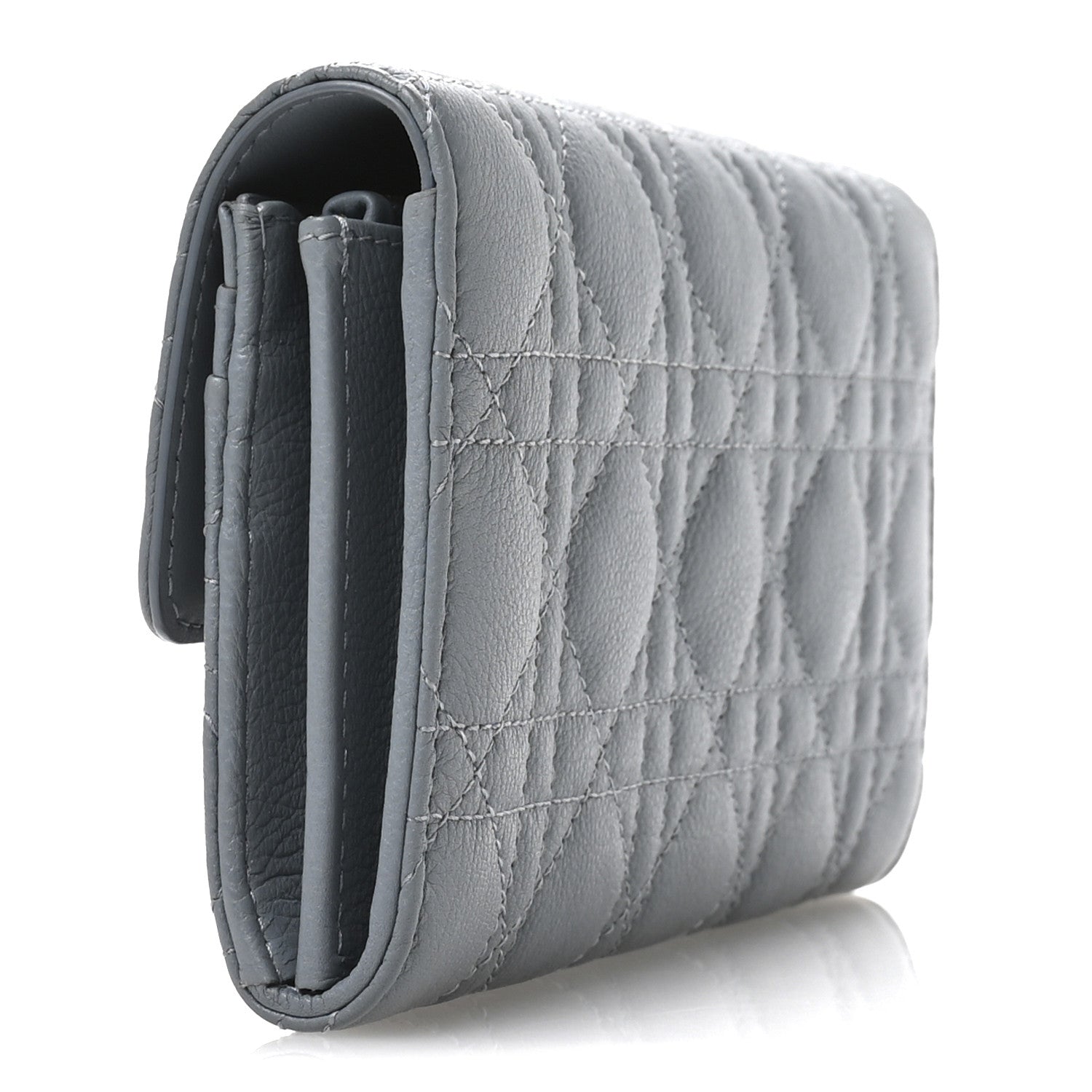 Supple Calfskin Cannage Caro Wallet Blue