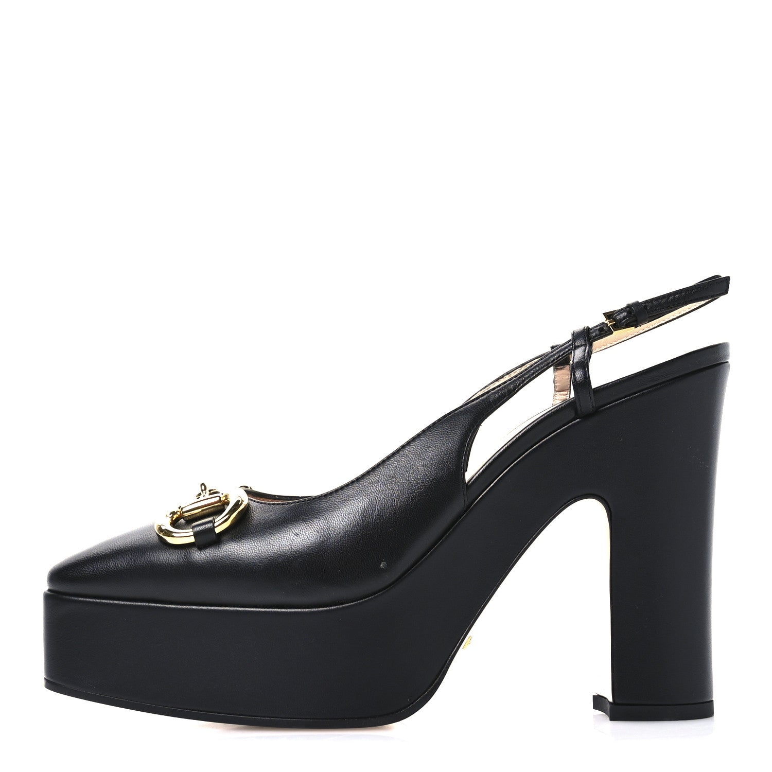 Nappa Horsebit Platform 35/120mm Slingback Pumps 40.5 Black