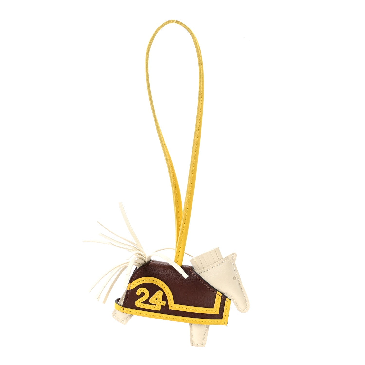 Milo Lambskin Grigri Rodeo Robeo 24 Bag Charm PM Craie Terre Jaune De Naples