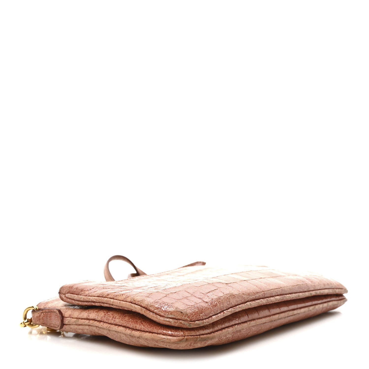 Vernice Crocodile Embossed Crossbody Bag Antico