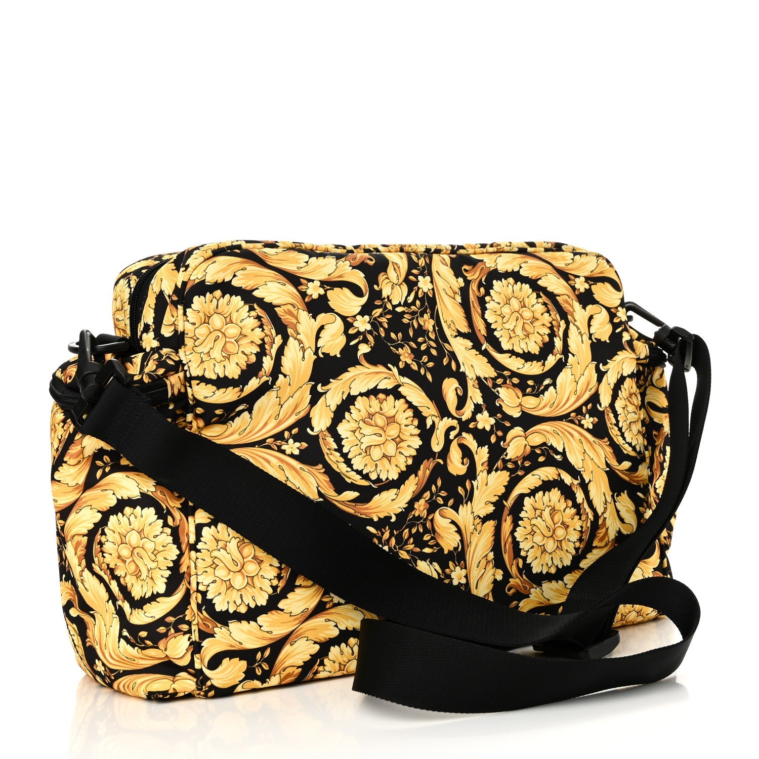 Nylon Baroque Diaper Bag Black