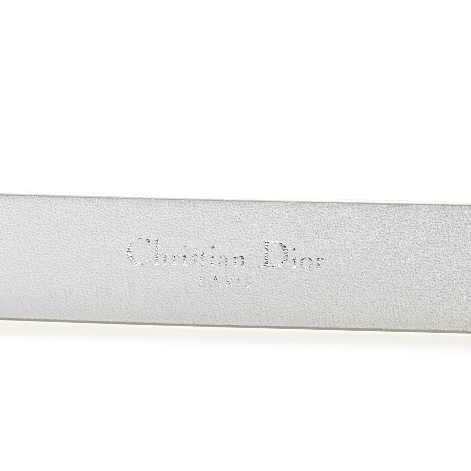 Metallic Calfskin Saddle Belt 80 32 Silver