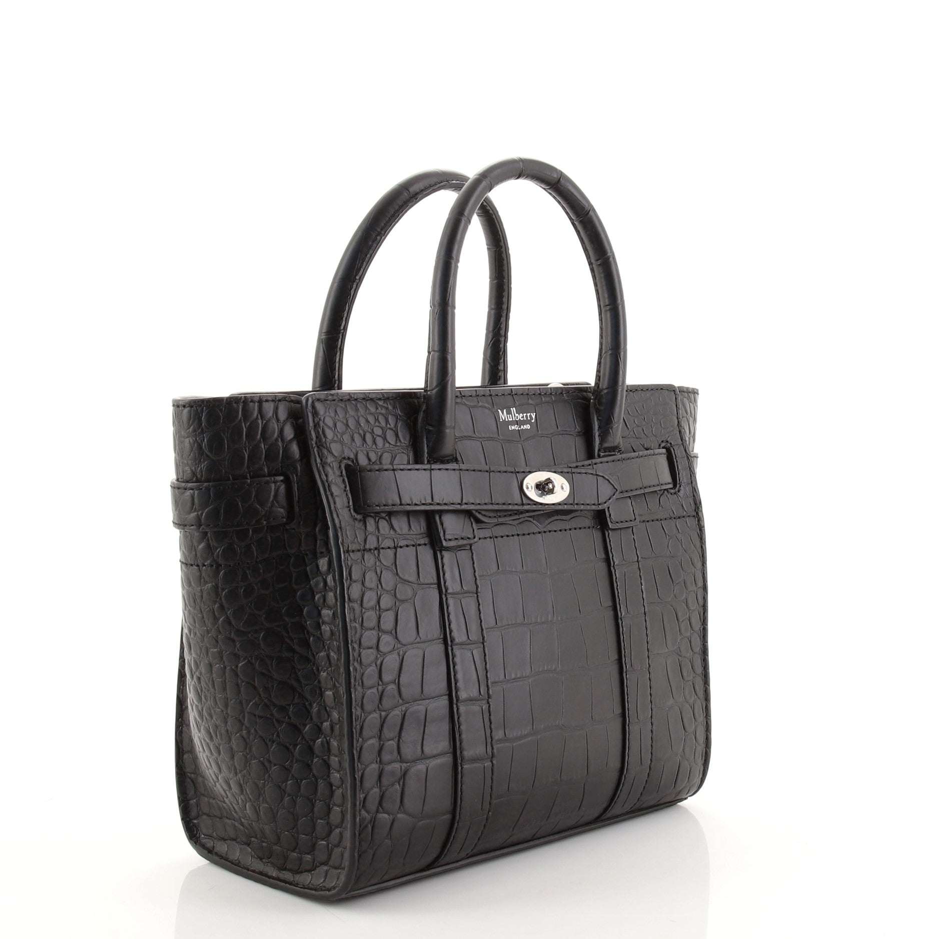 Bayswater Zipped Tote Crocodile Embossed Leather Mini