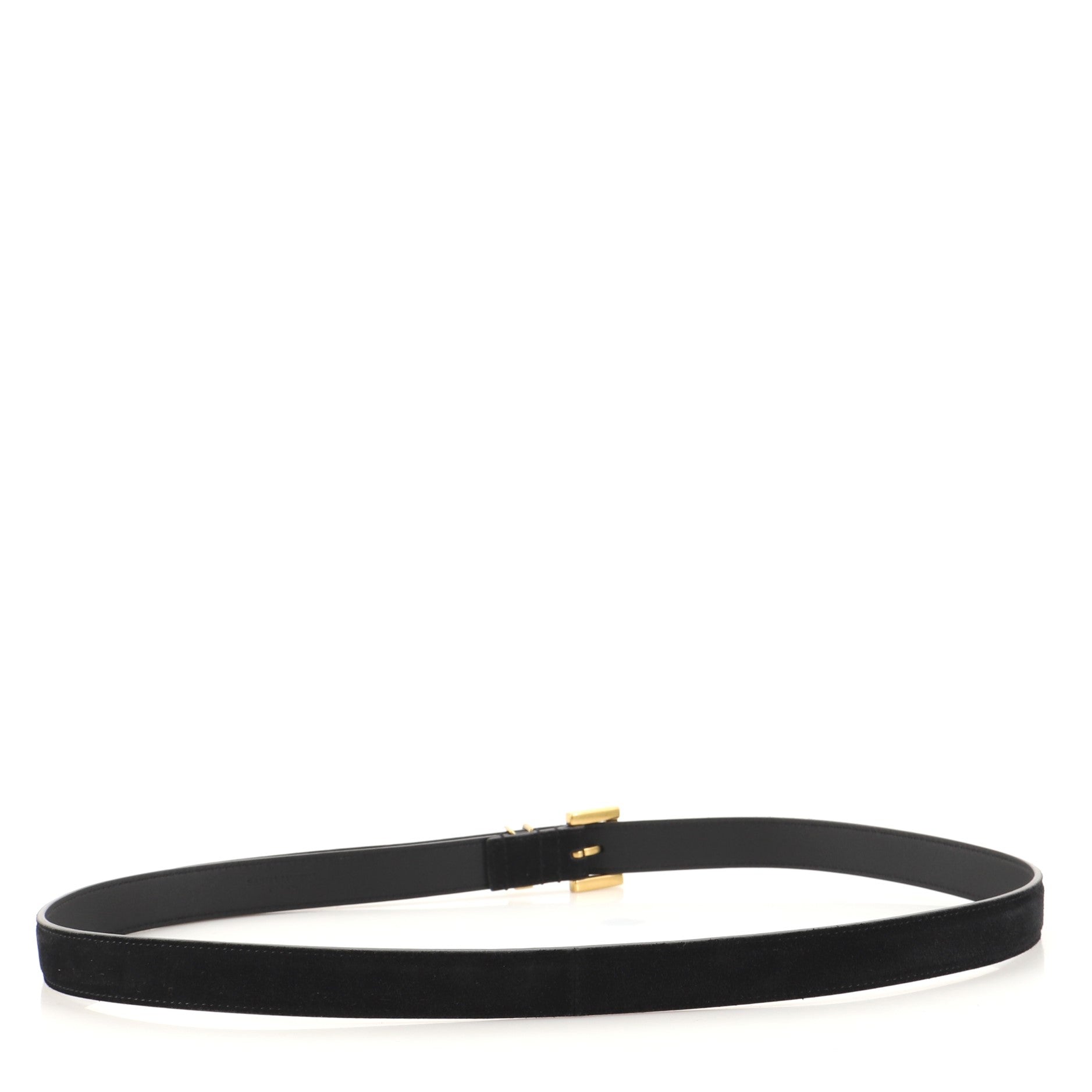 Classic Monogram Square Buckle Belt Suede Thin 90