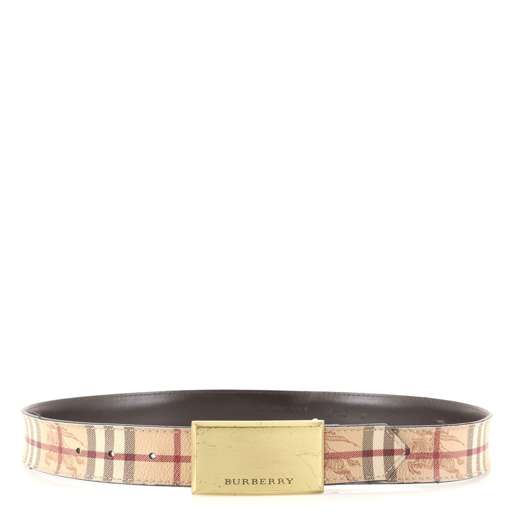 Logo Buckle Belt Vintage Check Coated Canvas Wide 85