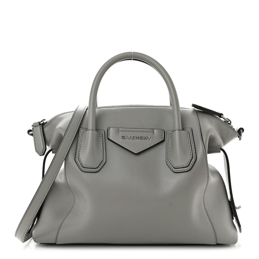 Calfskin Small Soft Antigona Pearl Grey