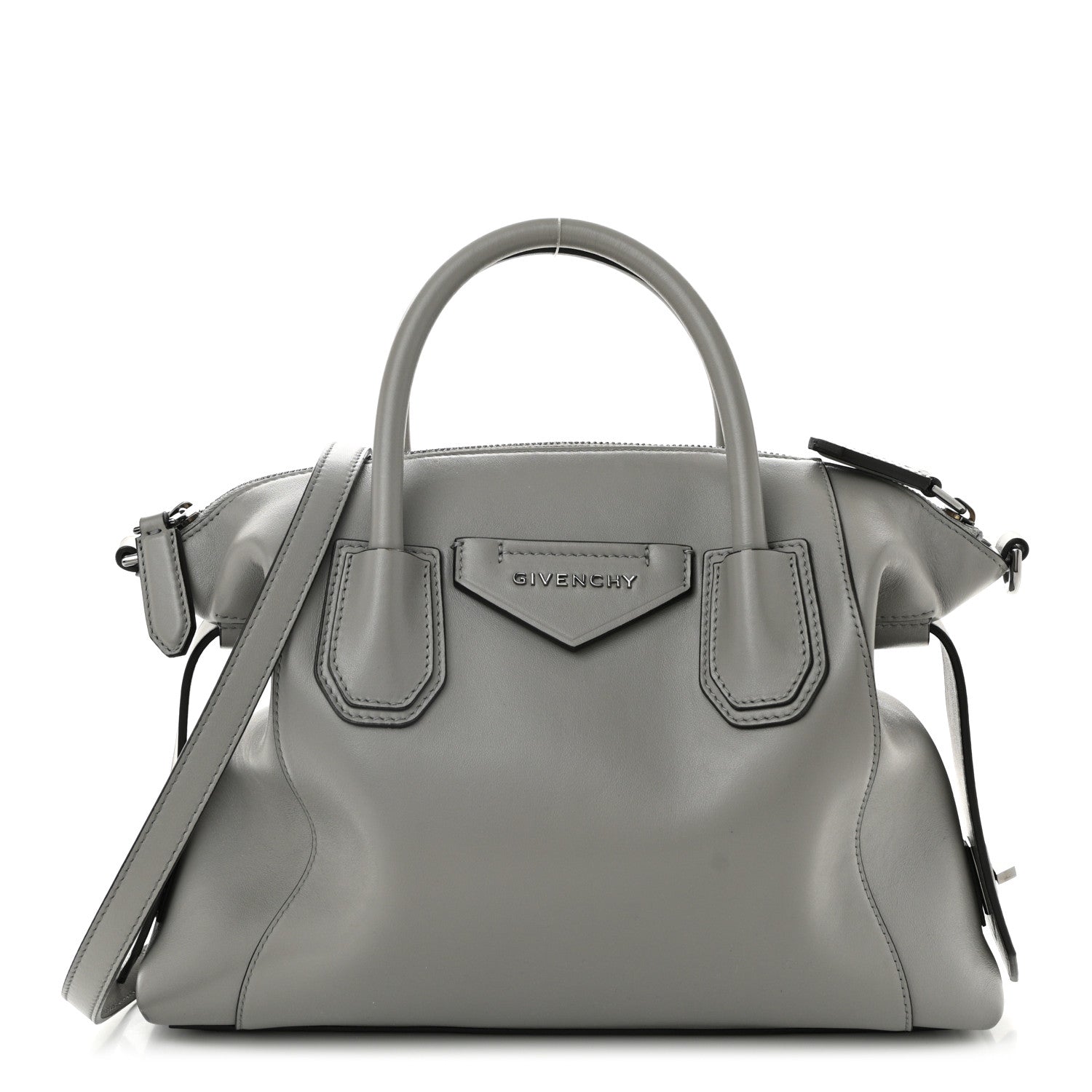 Calfskin Small Soft Antigona Pearl Grey