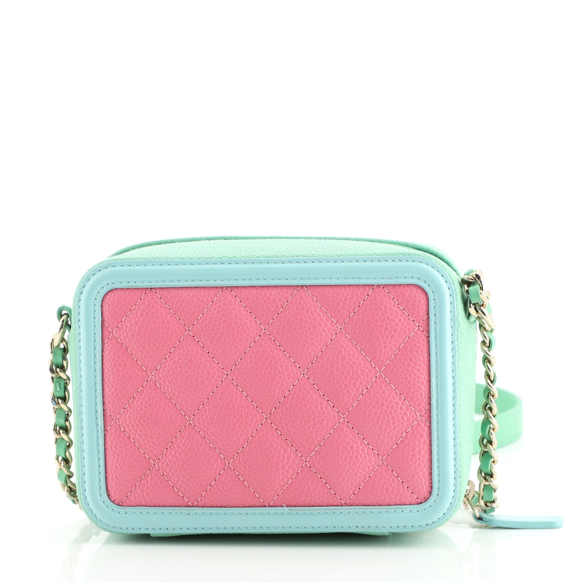 Filigree Vanity Clutch with Chain Quilted Caviar Mini