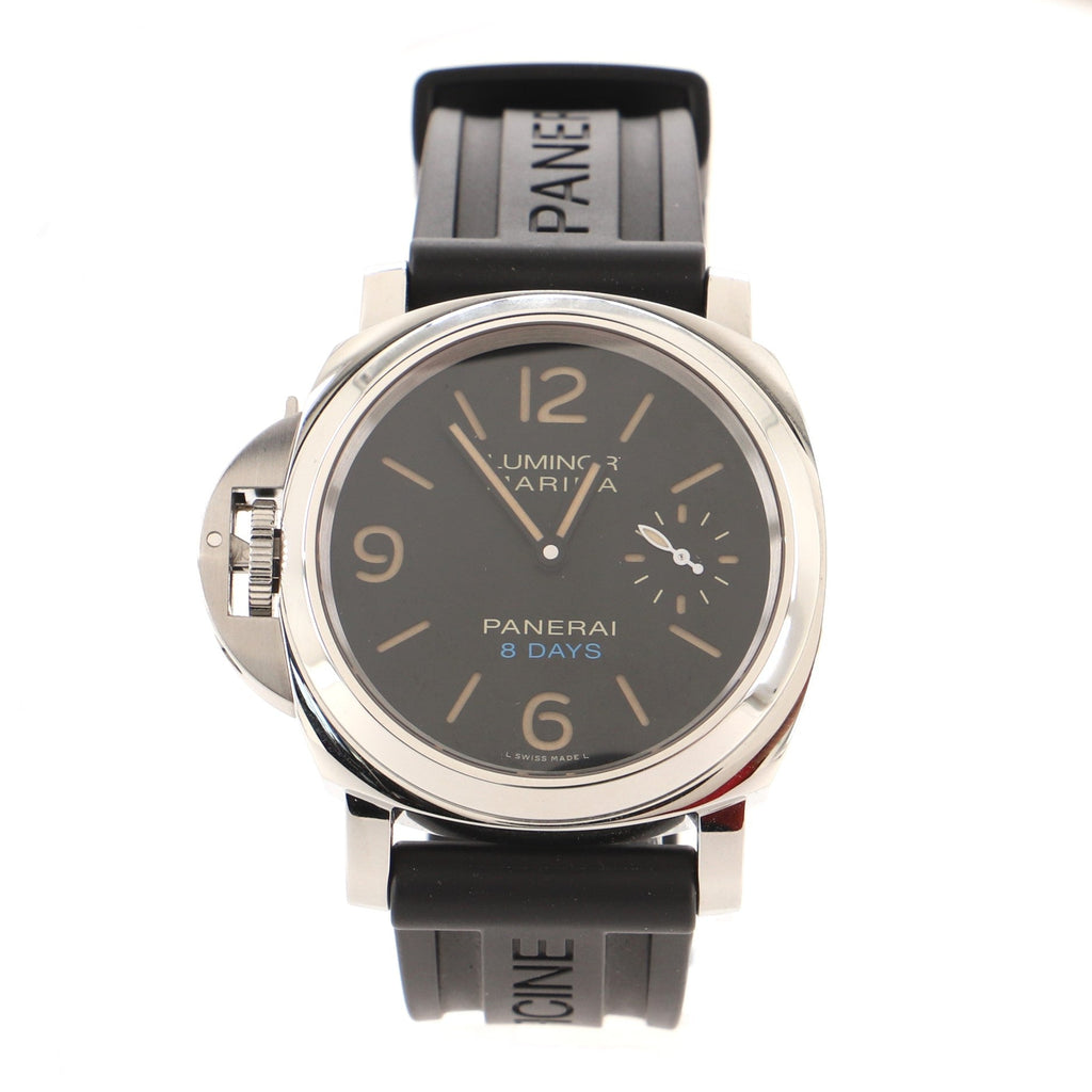 Luminor Left-Handed 8 Days Manual Watch Stainless Steel with Leather and Rubber 44