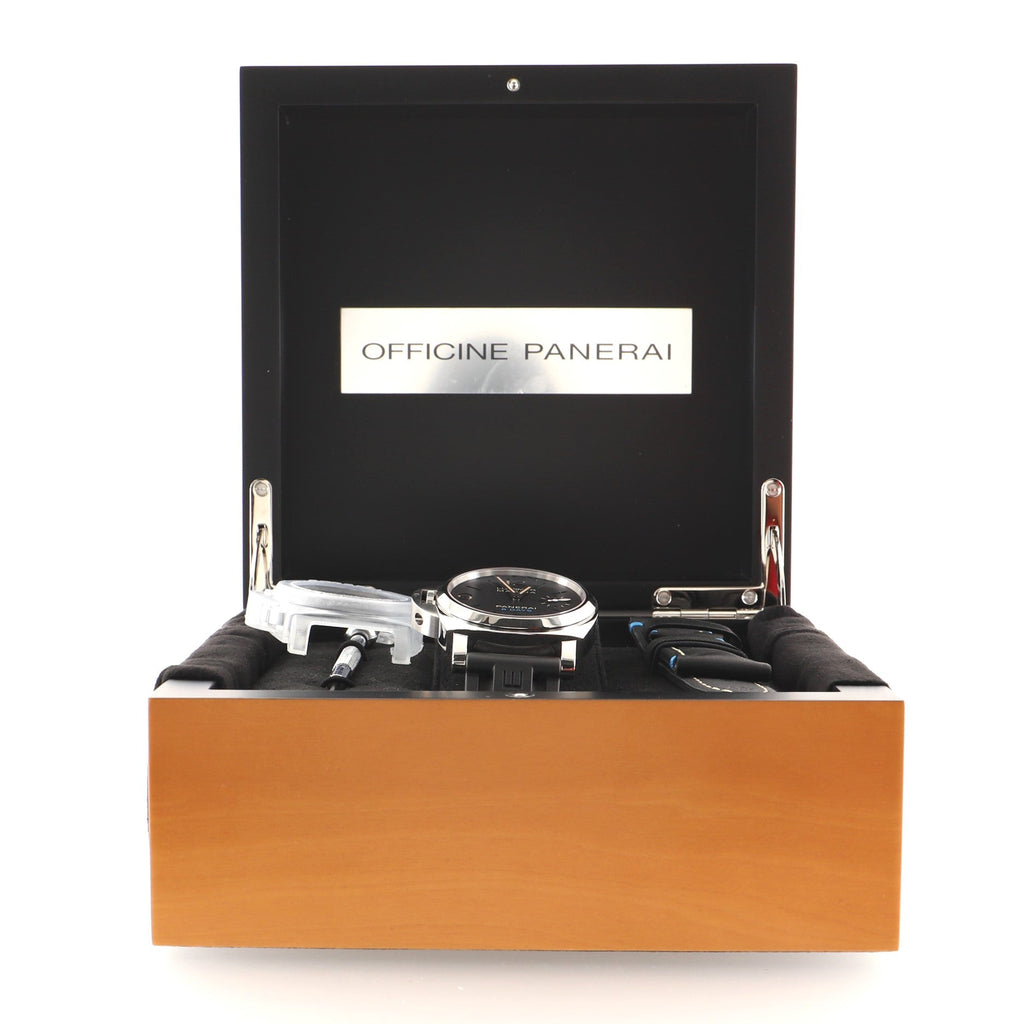 Luminor Left-Handed 8 Days Manual Watch Stainless Steel with Leather and Rubber 44