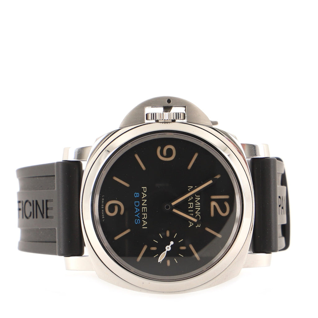 Luminor Left-Handed 8 Days Manual Watch Stainless Steel with Leather and Rubber 44