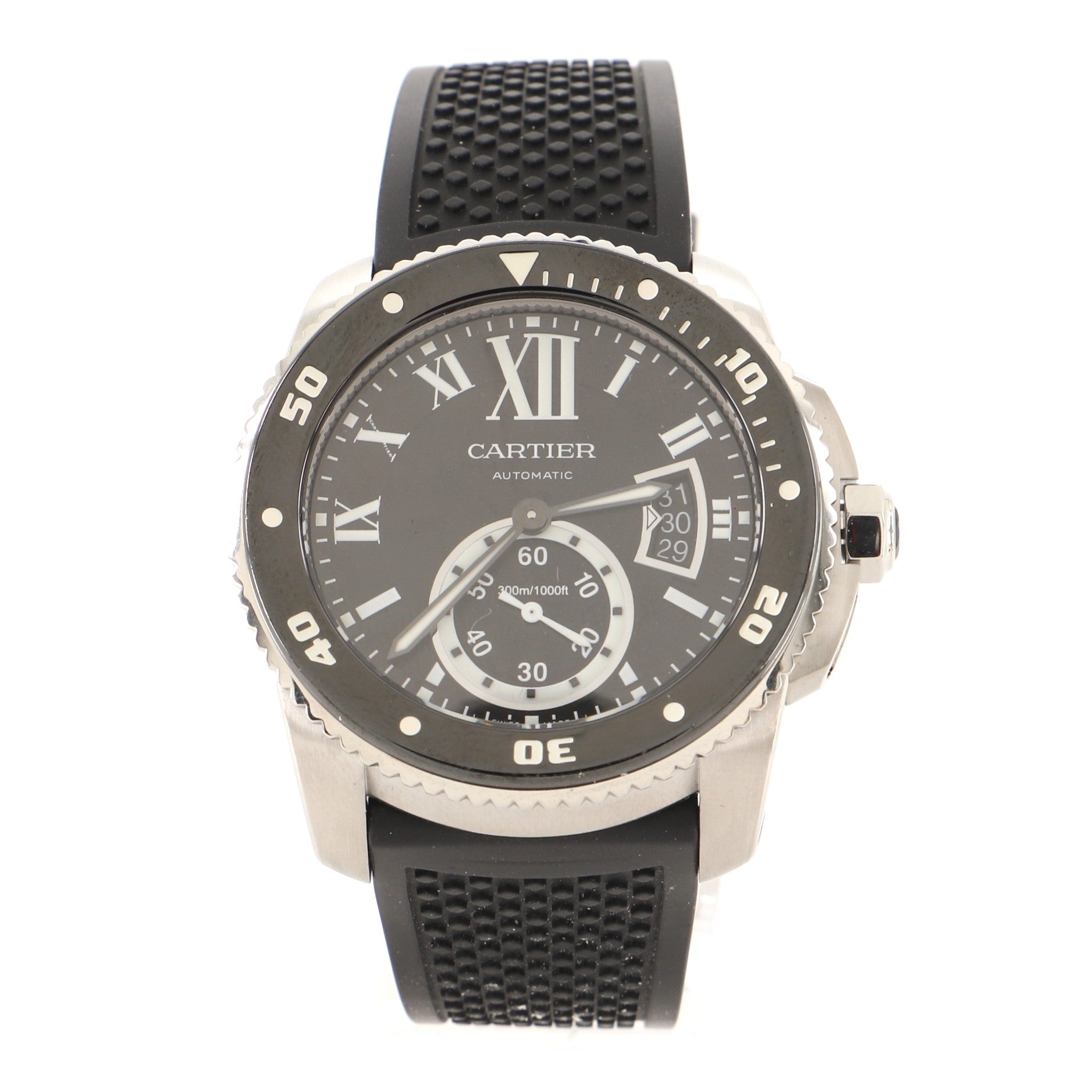 Calibre de Cartier Automatic Watch Stainless Steel and Rubber 41
