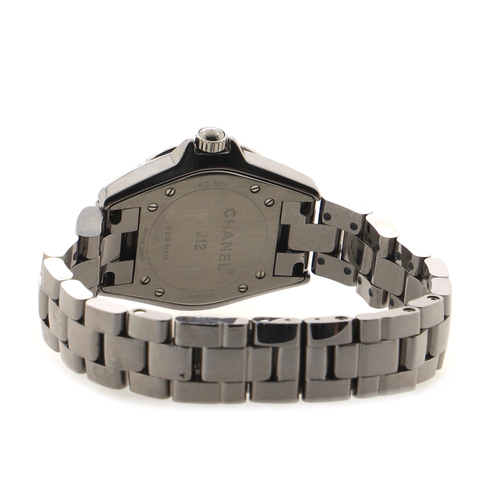 J12 Chromatic Quartz Watch Titanium and Ceramic with Diamond Bezel and Markers 33