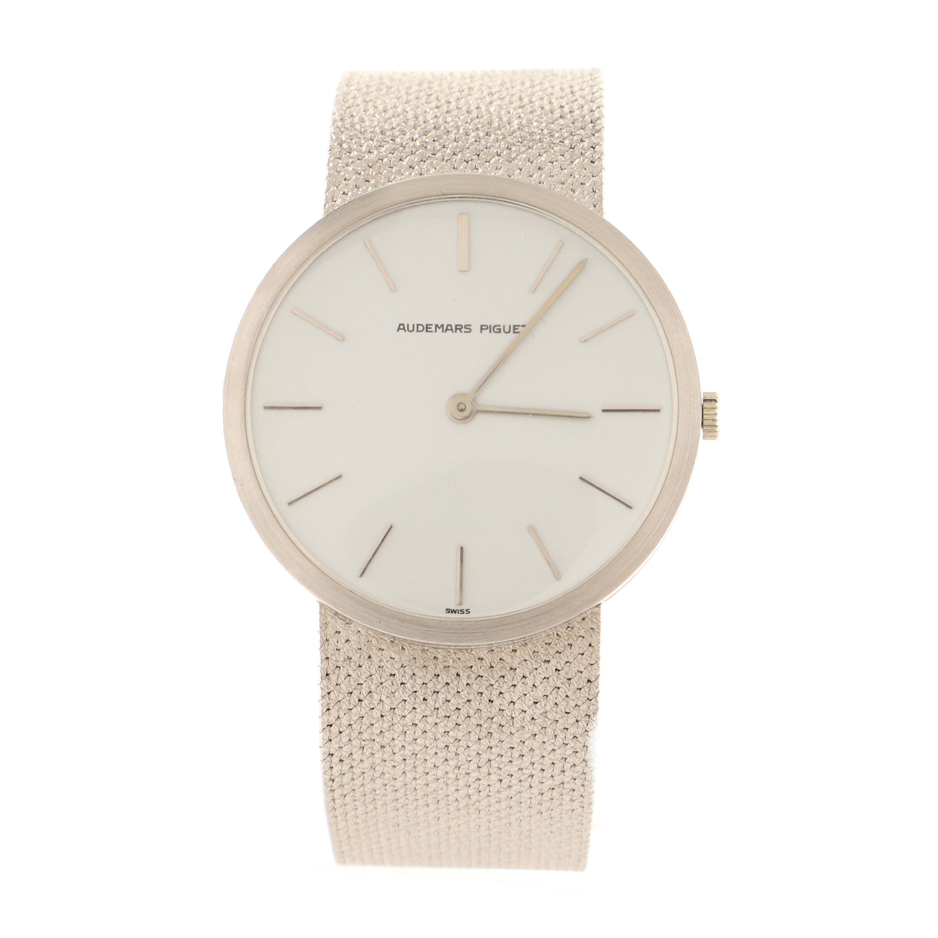 Vintage Ultra Thin Manual Bracelet Watch White Gold 33