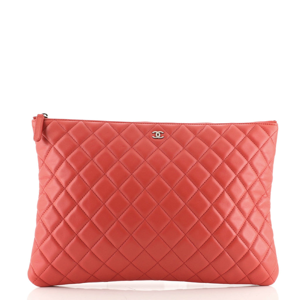 O Case Clutch Quilted Lambskin Large