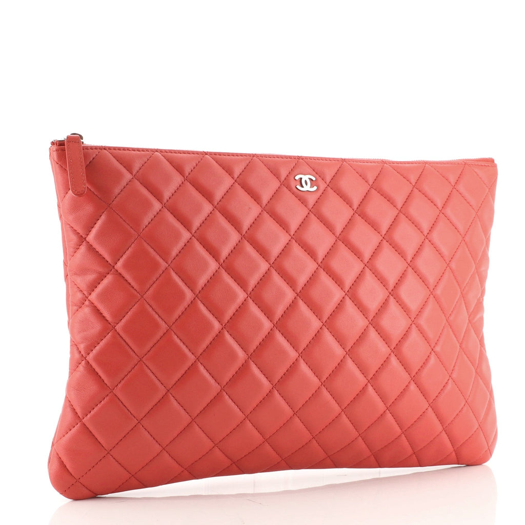 O Case Clutch Quilted Lambskin Large