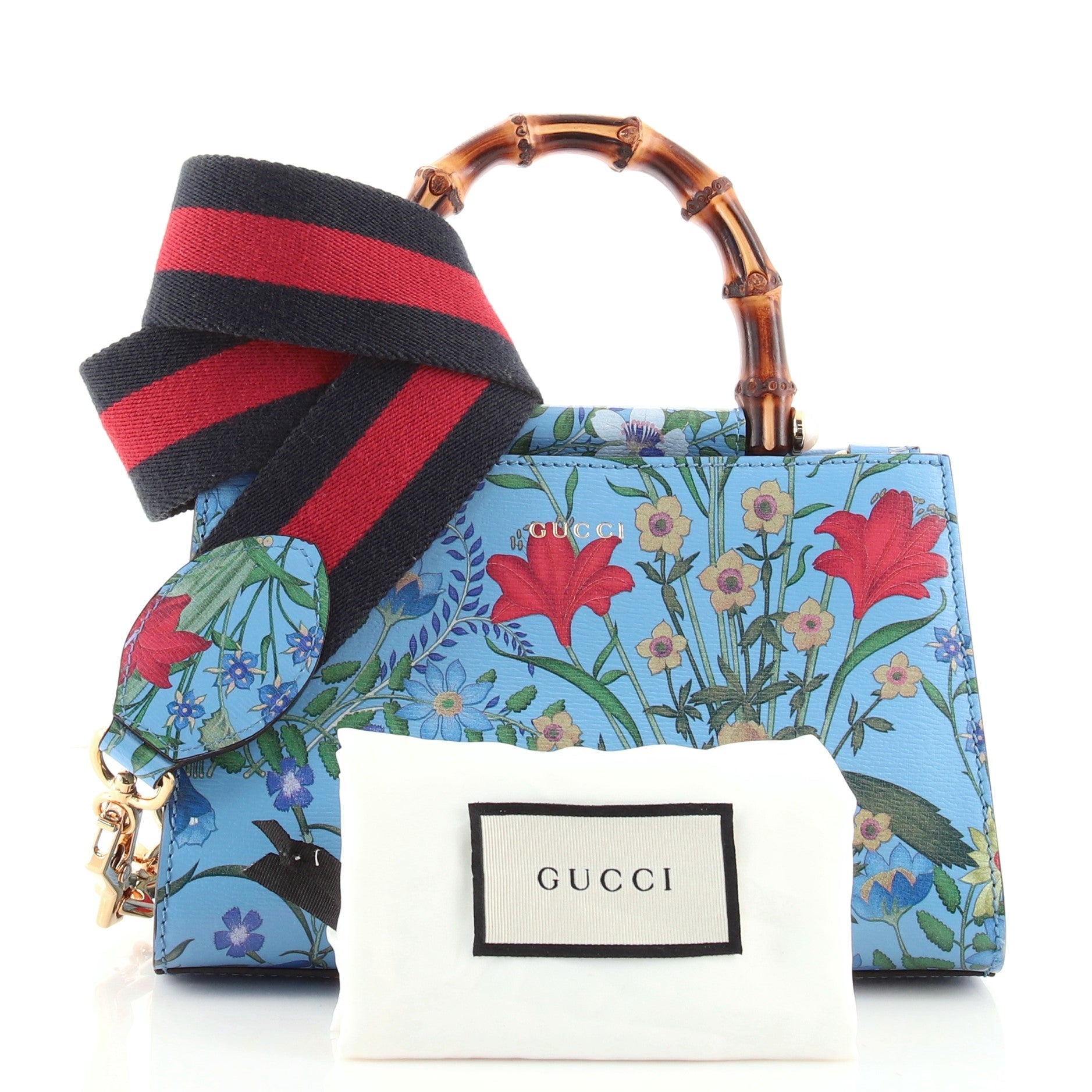 Nymphaea Top Handle Bag Floral Print Leather Mini