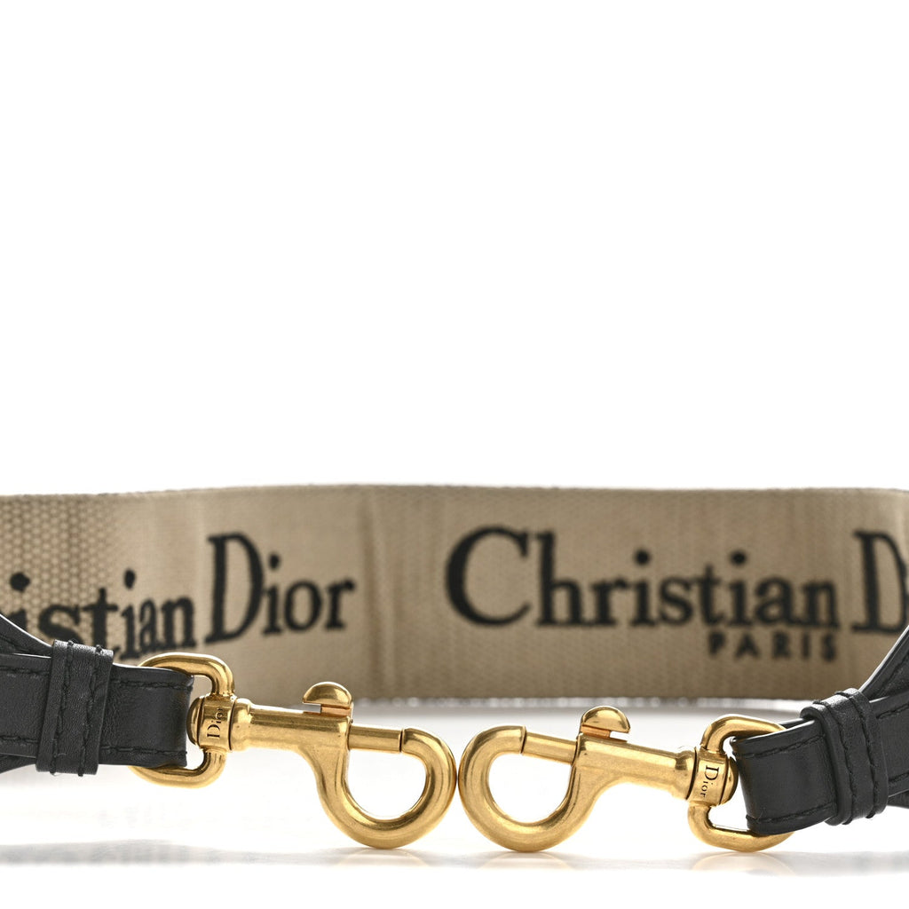 Canvas Embroidered Shoulder Strap Black