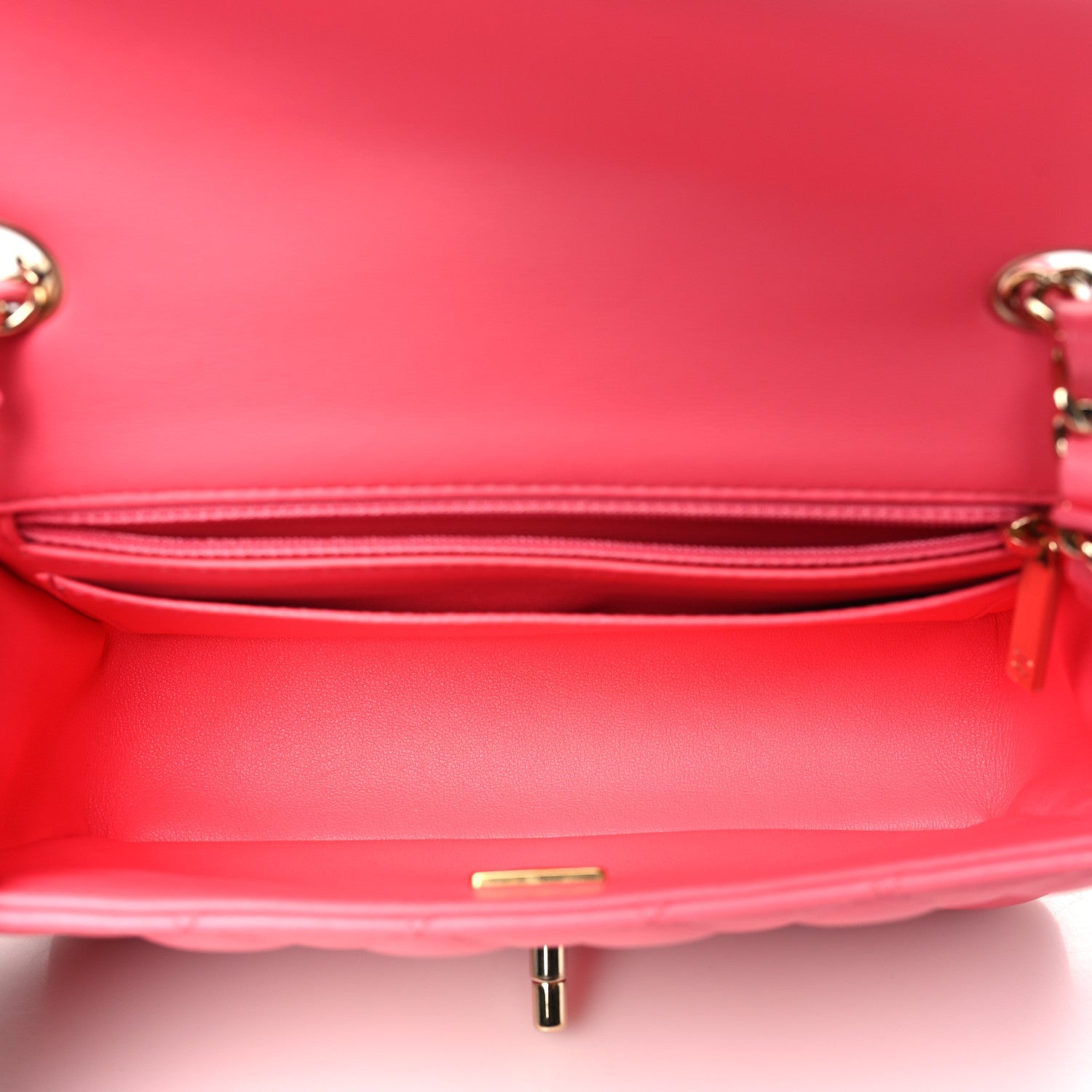 Lambskin Quilted Mini Rectangular Flap Pink