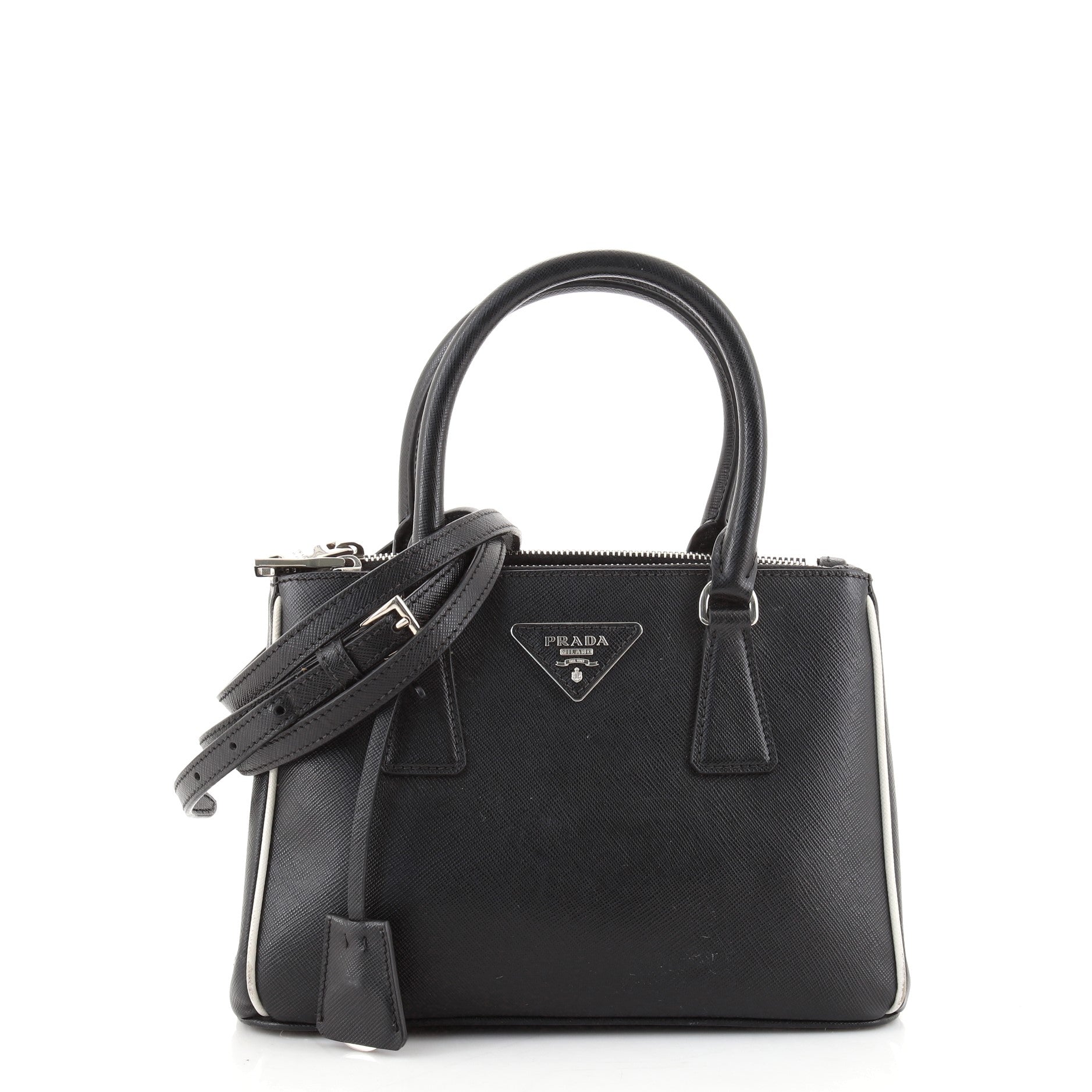 Double Zip Lux Tote Saffiano Leather Mini