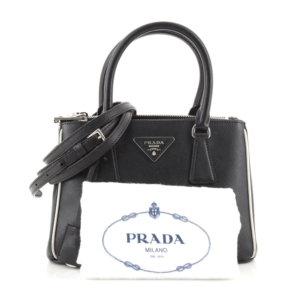 Double Zip Lux Tote Saffiano Leather Mini