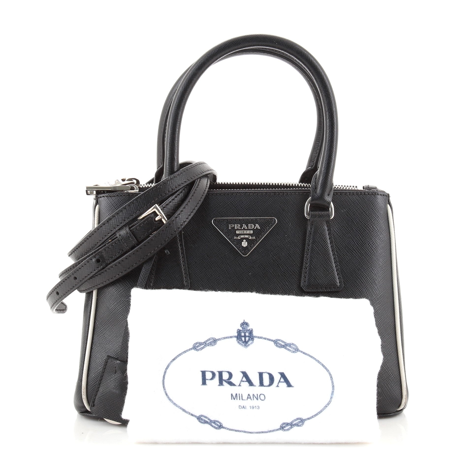 Double Zip Lux Tote Saffiano Leather Mini