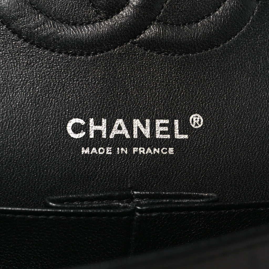 Tweed Quilted Medium Double Flap Black