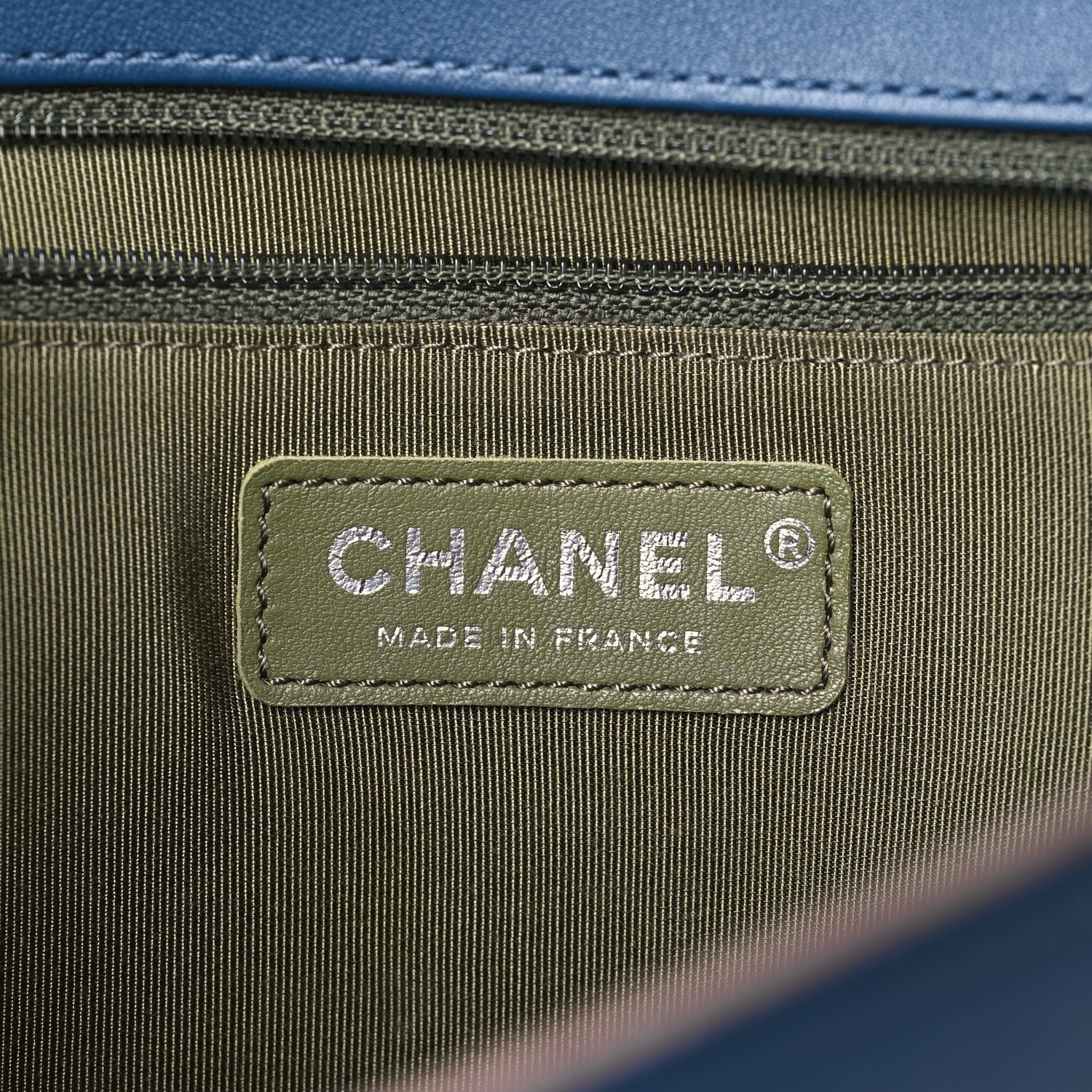 Calfskin Quilted New Medium Boy Flap Dark Blue
