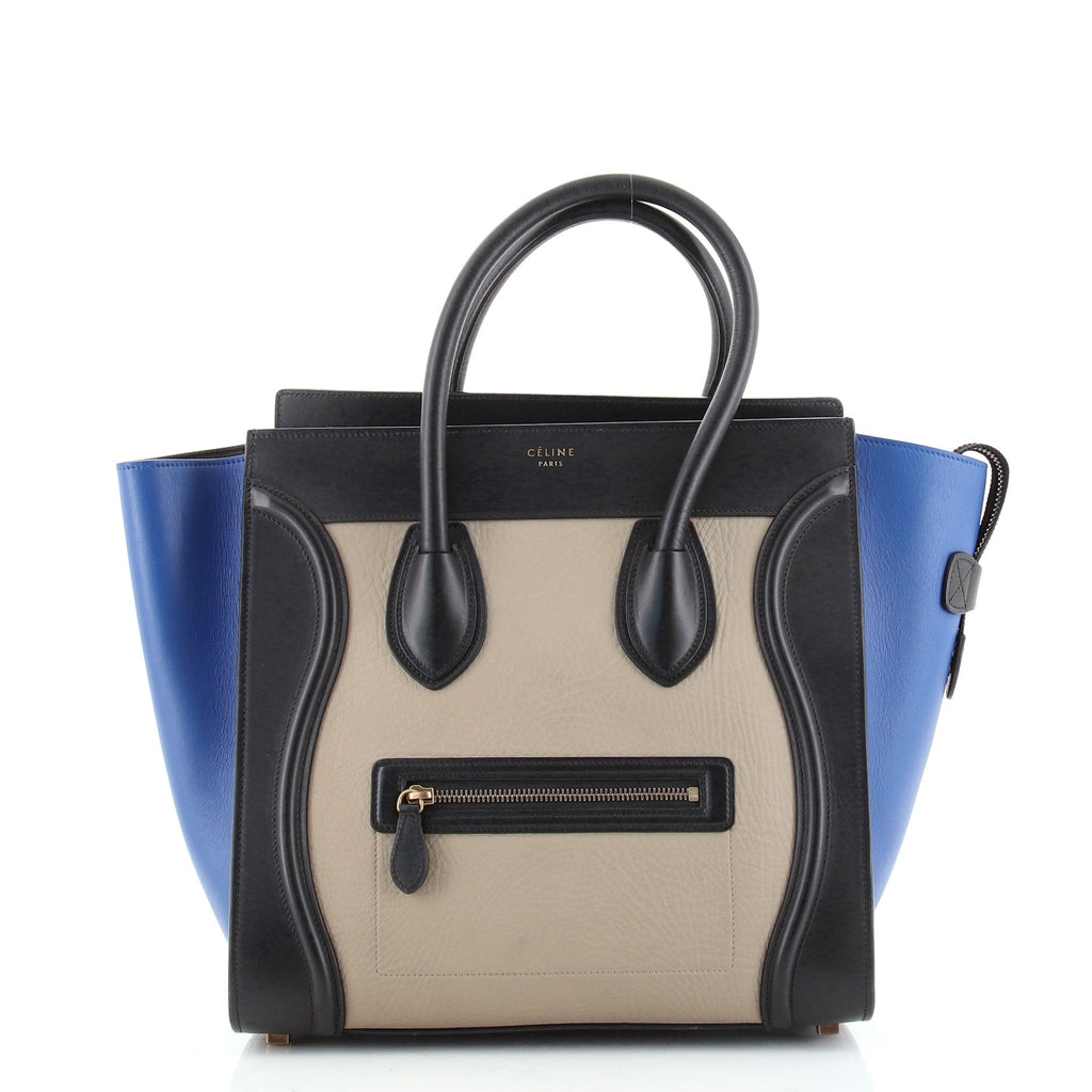 Tricolor Luggage Bag Leather Mini