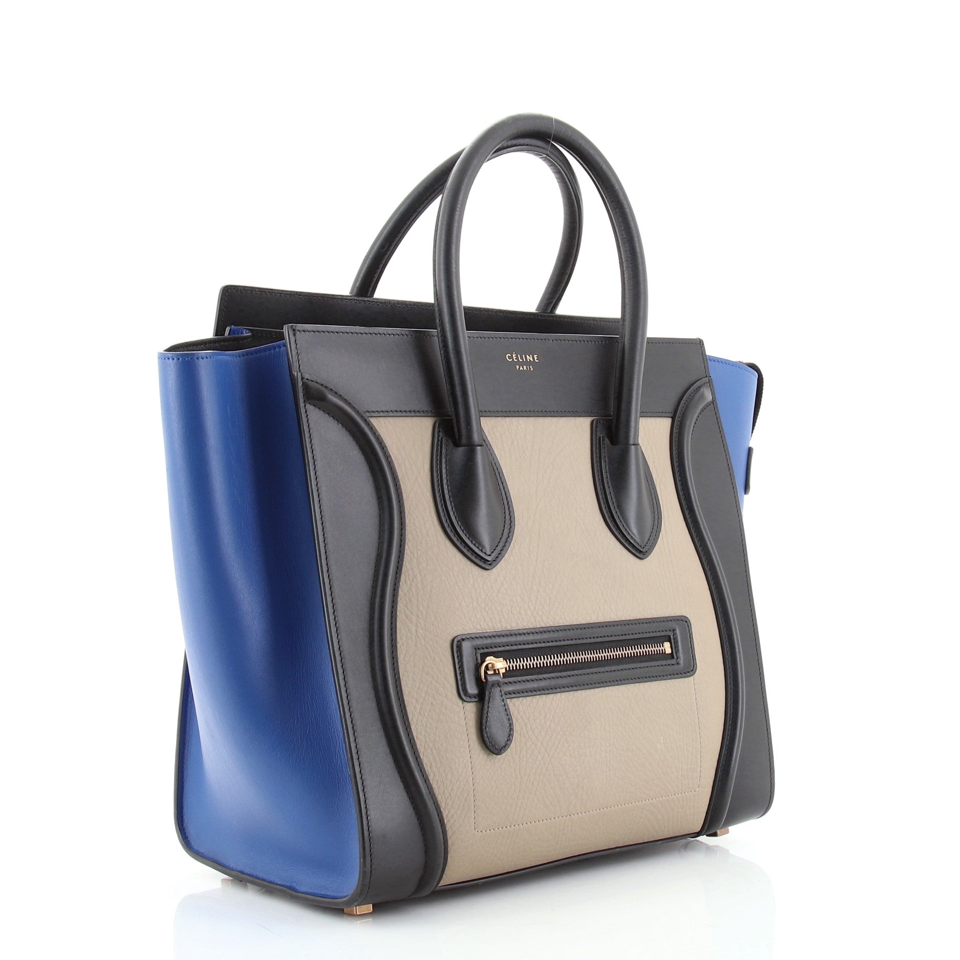 Tricolor Luggage Bag Leather Mini
