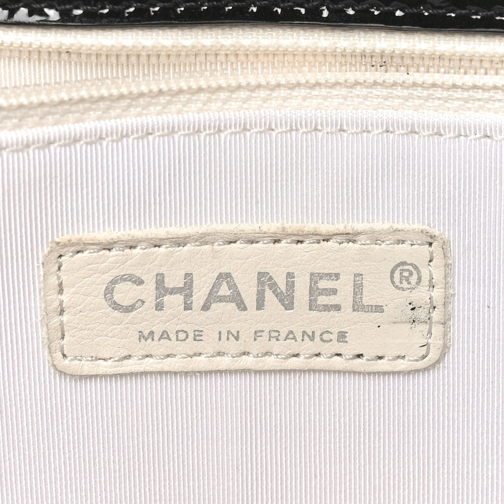 Patent Terry Ocean Drive Shoulder Bag Black White