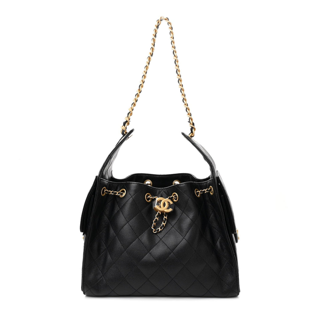 Caviar Quilted Small Chanel 25 Handbag Black