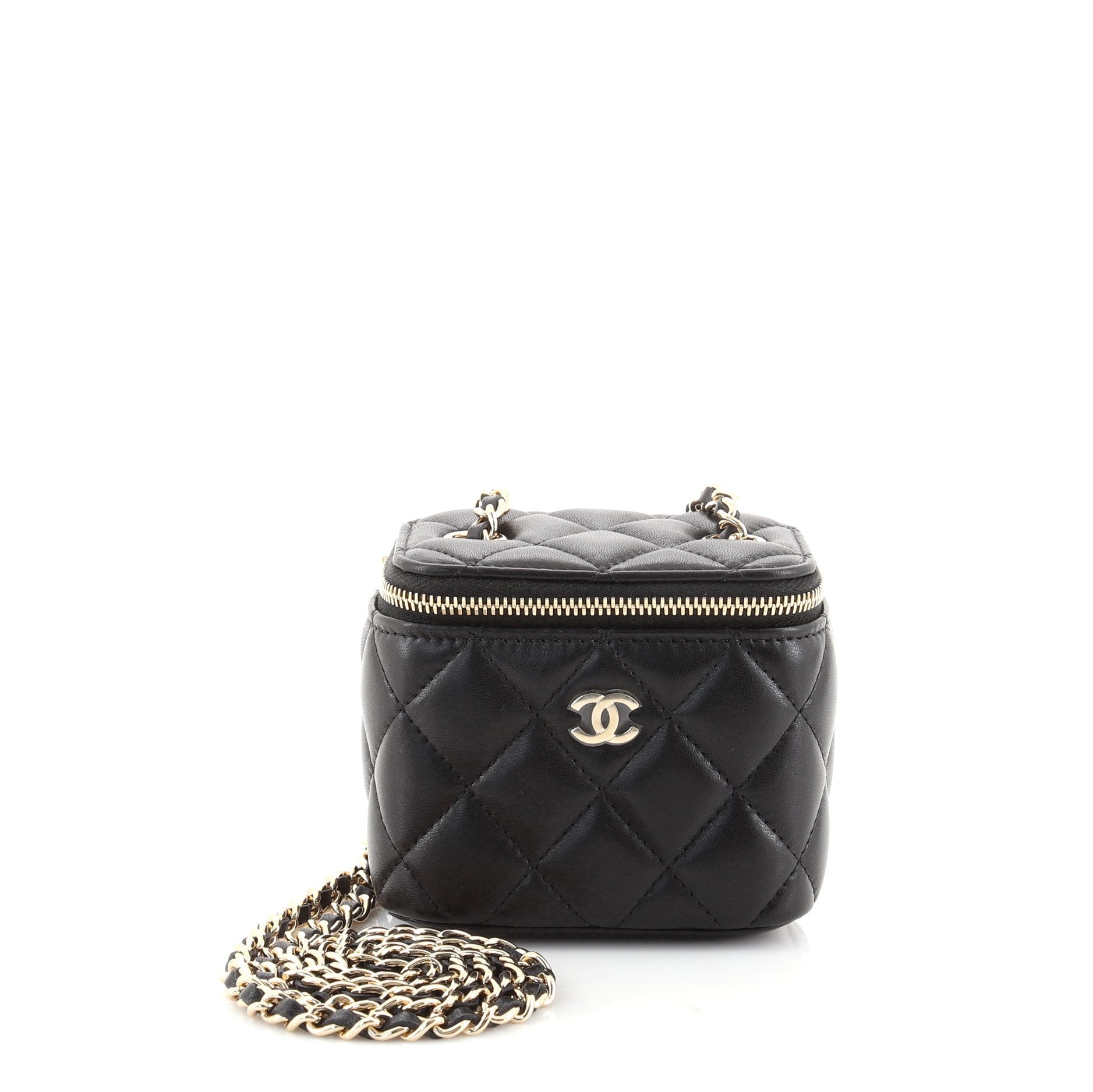 Classic Vanity Case with Chain Quilted Lambskin Mini