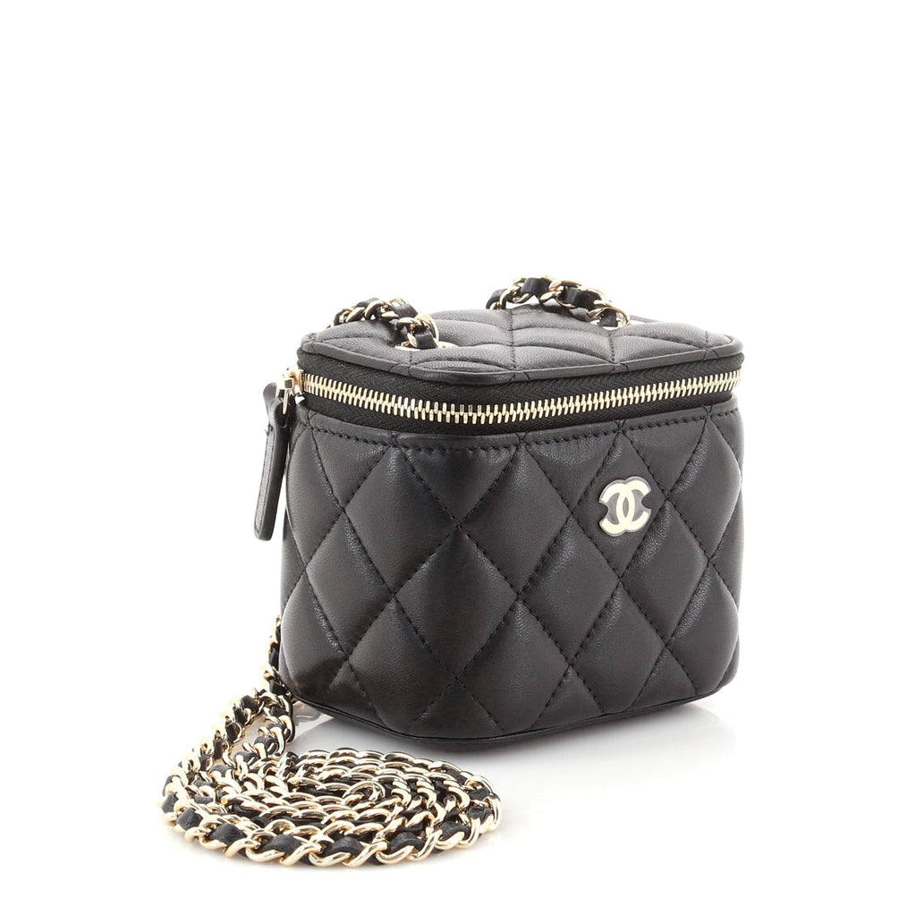 Classic Vanity Case with Chain Quilted Lambskin Mini