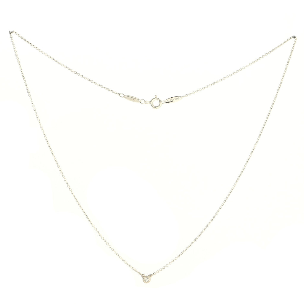 Elsa Peretti Diamonds By The Yard Pendant Necklace Sterling Silver with Diamond .03CT