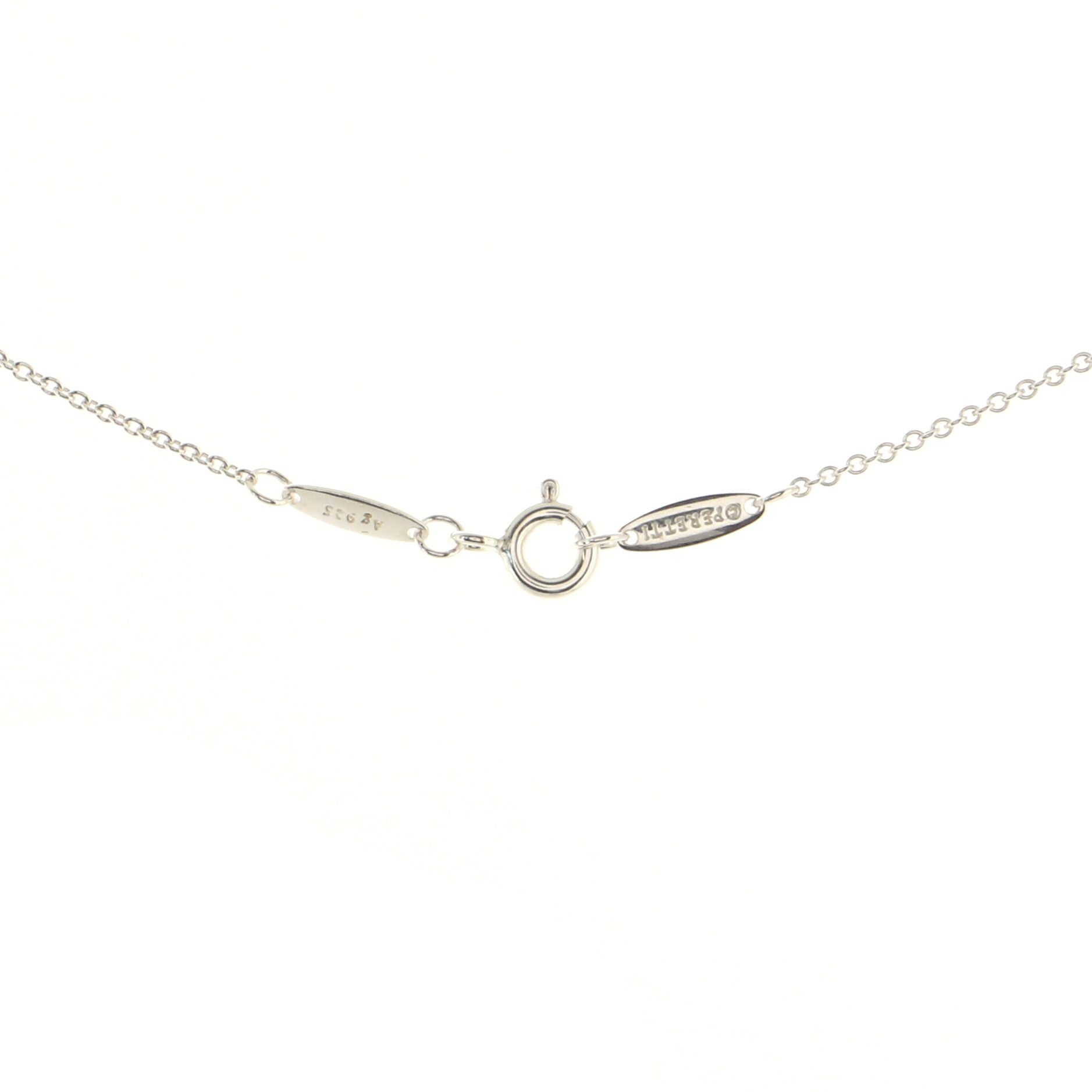 Elsa Peretti Diamonds By The Yard Pendant Necklace Sterling Silver with Diamond .03CT